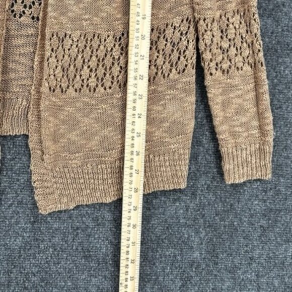 Pulse Tan Open Knit Cardigan Sweater Women’s XS/S Casual Preppy Boho - Picture 8 of 10